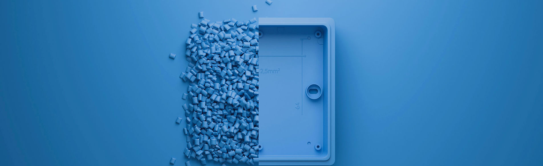 Granulat och kopplingsdosa tillverkad av Polykemis material